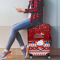 Palau Christmas Luggage Cover Snowman and Palau Coat of Arms Maori Tribal Xmas Style LT03 - Polynesian Pride