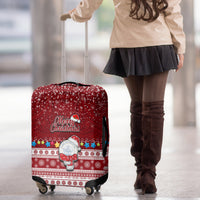 Palau Christmas Luggage Cover Snowman and Palau Coat of Arms Maori Tribal Xmas Style LT03 - Polynesian Pride