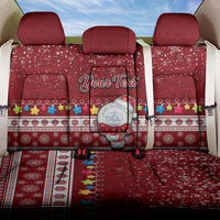 Personalised Palau Christmas Back Car Seat Cover Snowman and Palau Coat of Arms Maori Tribal Xmas Style LT03 One Size Red - Polynesian Pride