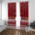 Personalised Palau Christmas Window Curtain Snowman and Palau Coat of Arms Maori Tribal Xmas Style LT03 With Grommets Red - Polynesian Pride