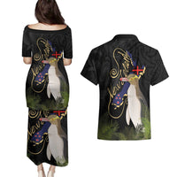 New Zealand Hoiho Couples Matching Puletasi and Hawaiian Shirt Maori Art Tattoo and Silver Fern LT03 - Polynesian Pride