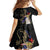 New Zealand Hoiho Family Matching Off The Shoulder Long Sleeve Dress and Hawaiian Shirt Maori Art Tattoo and Silver Fern