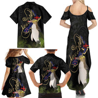 New Zealand Hoiho Family Matching Summer Maxi Dress and Hawaiian Shirt Maori Art Tattoo and Silver Fern LT03 - Polynesian Pride