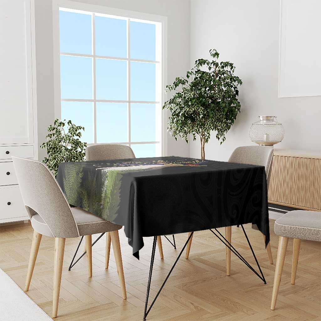 New Zealand Hoiho Tablecloth Maori Art Tattoo and Silver Fern