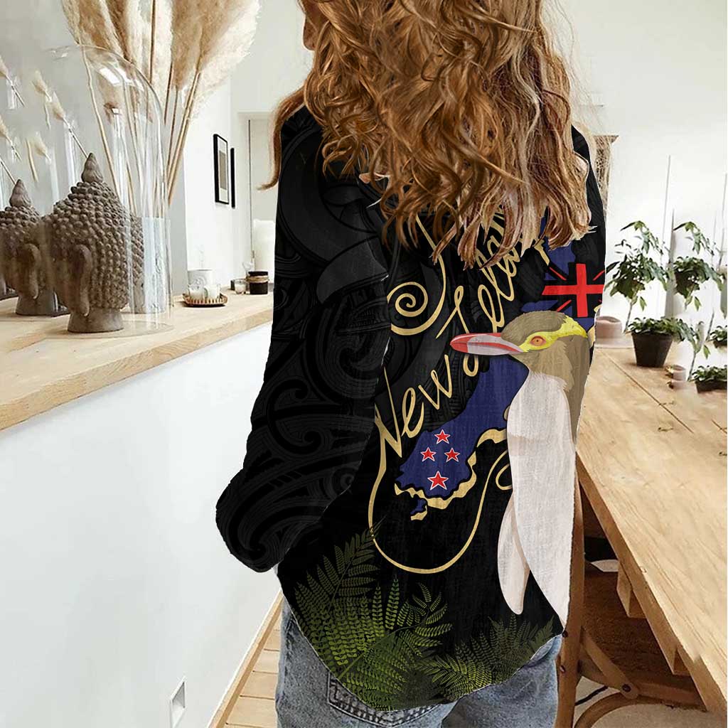 New Zealand Hoiho Women Casual Shirt Maori Art Tattoo and Silver Fern LT03 - Polynesian Pride