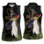 New Zealand Hoiho Women Sleeveless Polo Shirt Maori Art Tattoo and Silver Fern