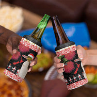 New Zealand Merry Christmas 4 in 1 Can Cooler Tumbler Hoiho Xmas - Haka Dance and Pohutukawa LT03 - Polynesian Pride