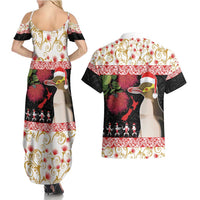 New Zealand Merry Christmas Couples Matching Summer Maxi Dress and Hawaiian Shirt Hoiho Xmas - Haka Dance and Pohutukawa LT03 - Polynesian Pride
