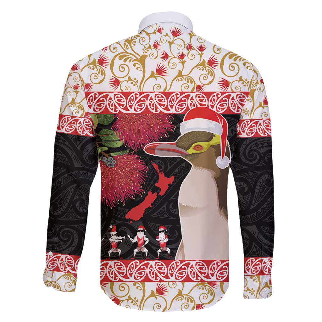 New Zealand Merry Christmas Family Matching Off Shoulder Maxi Dress and Hawaiian Shirt Hoiho Xmas - Haka Dance and Pohutukawa LT03 - Polynesian Pride