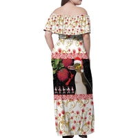New Zealand Merry Christmas Family Matching Off Shoulder Maxi Dress and Hawaiian Shirt Hoiho Xmas - Haka Dance and Pohutukawa LT03 - Polynesian Pride