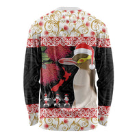 New Zealand Merry Christmas Long Sleeve Shirt Hoiho Xmas - Haka Dance and Pohutukawa LT03 - Polynesian Pride