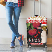 New Zealand Merry Christmas Luggage Cover Hoiho Xmas - Haka Dance and Pohutukawa LT03 - Polynesian Pride