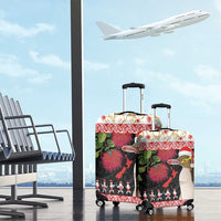 New Zealand Merry Christmas Luggage Cover Hoiho Xmas - Haka Dance and Pohutukawa LT03 - Polynesian Pride