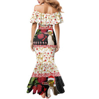 New Zealand Merry Christmas Mermaid Dress Hoiho Xmas - Haka Dance and Pohutukawa LT03 - Polynesian Pride