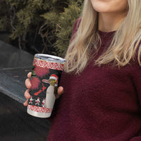 New Zealand Merry Christmas Tumbler Cup Hoiho Xmas - Haka Dance and Pohutukawa LT03 - Polynesian Pride