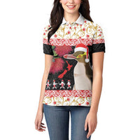 New Zealand Merry Christmas Women Polo Shirt Hoiho Xmas - Haka Dance and Pohutukawa LT03 - Polynesian Pride