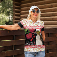 New Zealand Merry Christmas Women Polo Shirt Hoiho Xmas - Haka Dance and Pohutukawa LT03 - Polynesian Pride