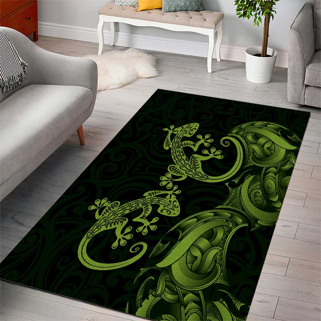 New Zealand Gecko Maori Art Tattoo Area Rug LT03 - Polynesian Pride