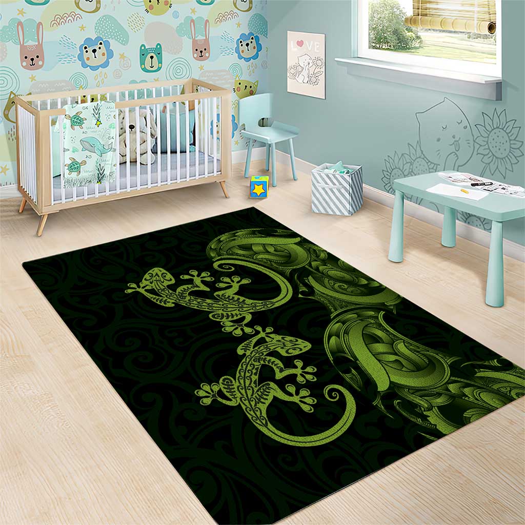 New Zealand Gecko Maori Art Tattoo Area Rug LT03 - Polynesian Pride