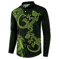 New Zealand Gecko Maori Art Tattoo Button Sweatshirt