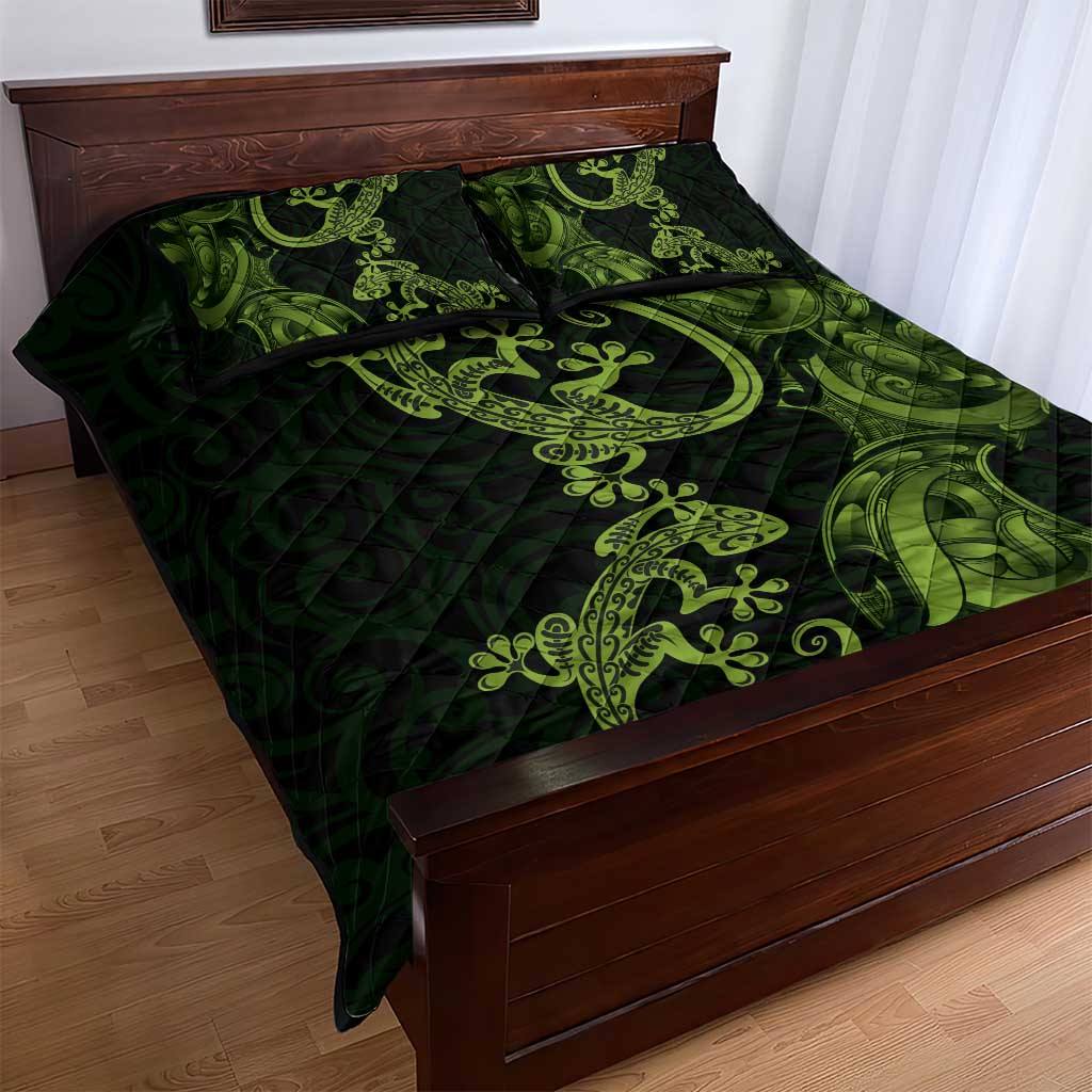 New Zealand Gecko Maori Art Tattoo Quilt Bed Set LT03 - Polynesian Pride