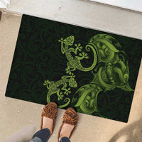 New Zealand Gecko Maori Art Tattoo Rubber Doormat