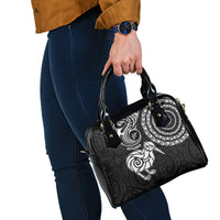 New Zealand Shoulder Handbag Stylized Kiwi Bird Tattoo Mix Koru Circle and Maori Ethnic Vibe LT03 - Polynesian Pride