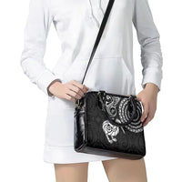 New Zealand Shoulder Handbag Stylized Kiwi Bird Tattoo Mix Koru Circle and Maori Ethnic Vibe LT03 - Polynesian Pride