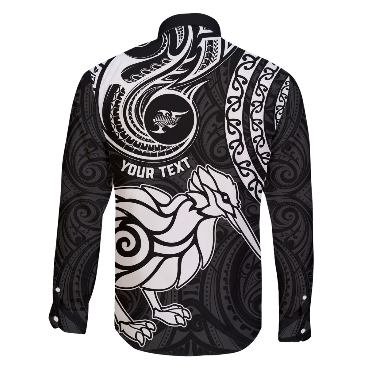 Personalised New Zealand Family Matching Short Sleeve Bodycon Dress and Hawaiian Shirt Stylized Kiwi Bird Tattoo Mix Koru Circle and Maori Ethnic Vibe LT03 - Polynesian Pride