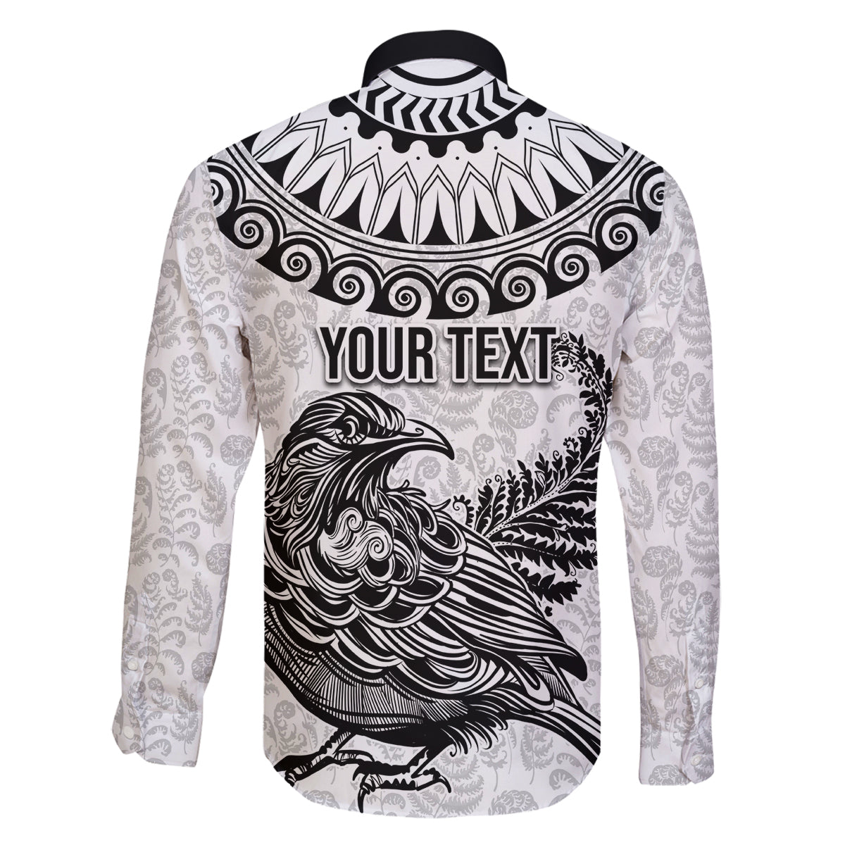 Custom New Zealand Family Matching Off Shoulder Maxi Dress and Hawaiian Shirt Tui Bird and Koru Circle Mix Silver Fern Pattern LT03 - Polynesian Pride