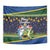 Funny Crocodile and Shark Solomon Islands Christmas Tapestry with National Seal Melanesian Pattern