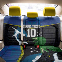 Custom Solomon Islands Rugby Back Car Seat Cover Arty Shark and Crocodile Solomon Islands National Emblems LT03 - Polynesian Pride