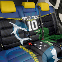 Custom Solomon Islands Rugby Back Car Seat Cover Arty Shark and Crocodile Solomon Islands National Emblems LT03 - Polynesian Pride