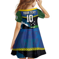 Custom Solomon Islands Rugby Family Matching Off Shoulder Maxi Dress and Hawaiian Shirt Arty Shark and Crocodile Solomon Islands National Emblems LT03 - Polynesian Pride