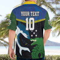 Custom Solomon Islands Rugby Hawaiian Shirt Arty Shark and Crocodile Solomon Islands National Emblems LT03 - Polynesian Pride