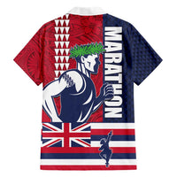 Honolulu Running 2024 Family Matching Short Sleeve Bodycon Dress and Hawaiian Shirt Marathon Competition Hula Runner and Kakau Art Tattoo LT03 - Polynesian Pride