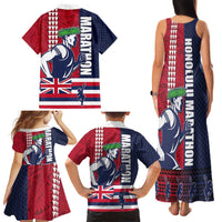 Honolulu Running 2024 Family Matching Tank Maxi Dress and Hawaiian Shirt Marathon Competition Hula Runner and Kakau Art Tattoo LT03 - Polynesian Pride