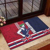 Honolulu Running 2024 Rubber Doormat Marathon Competition Hula Runner and Kakau Art Tattoo