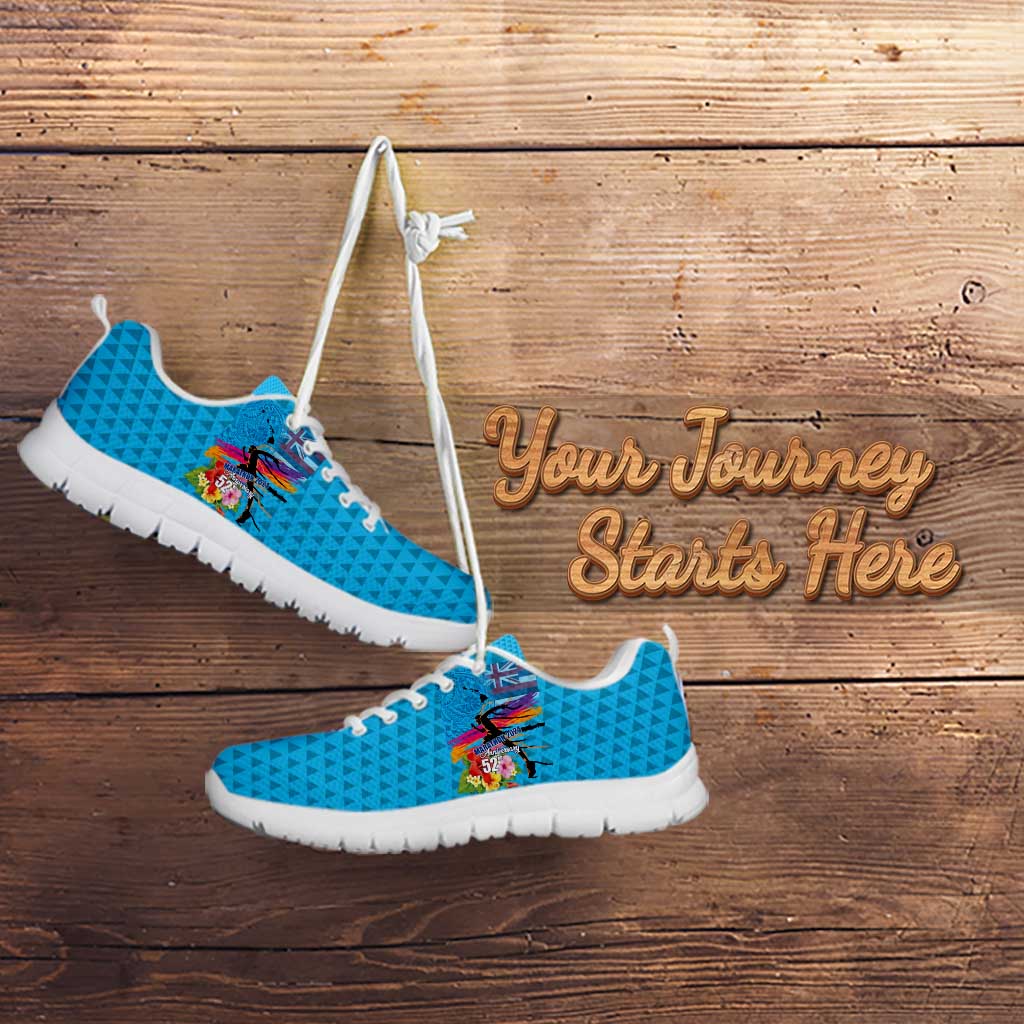 Honolulu Anniversary 52nd Running Sneakers Marathon Competition - Kakau Pattern Blue Color