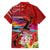 Honolulu Anniversary 52nd Running Family Matching Puletasi and Hawaiian Shirt Marathon Competition Kakau Pattern Red Color