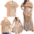 Hawaii Tropical Flowers with Kakau Tribal Family Matching Off Shoulder Maxi Dress and Hawaiian Shirt Peach Fuzz Color LT03 - Polynesian Pride