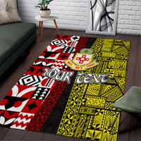 Tonga Kolisi Tonga Area Rug Ngatu and Geometric Pattern LT03 Red - Polynesian Pride