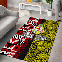 Tonga Kolisi Tonga Area Rug Ngatu and Geometric Pattern LT03 - Polynesian Pride