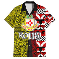 Tonga Kolisi Tonga Family Matching Long Sleeve Bodycon Dress and Hawaiian Shirt Ngatu and Geometric Pattern LT03 Dad's Shirt - Short Sleeve Red - Polynesian Pride