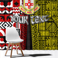 Tonga Kolisi Tonga Window Curtain Ngatu and Geometric Pattern LT03 - Polynesian Pride