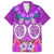 Polynesian Valentine Day Family Matching Off Shoulder Maxi Dress and Hawaiian Shirt Love Couple Turtle Maori Hibiscus Purple LT03 Dad's Shirt - Short Sleeve Purple - Polynesian Pride