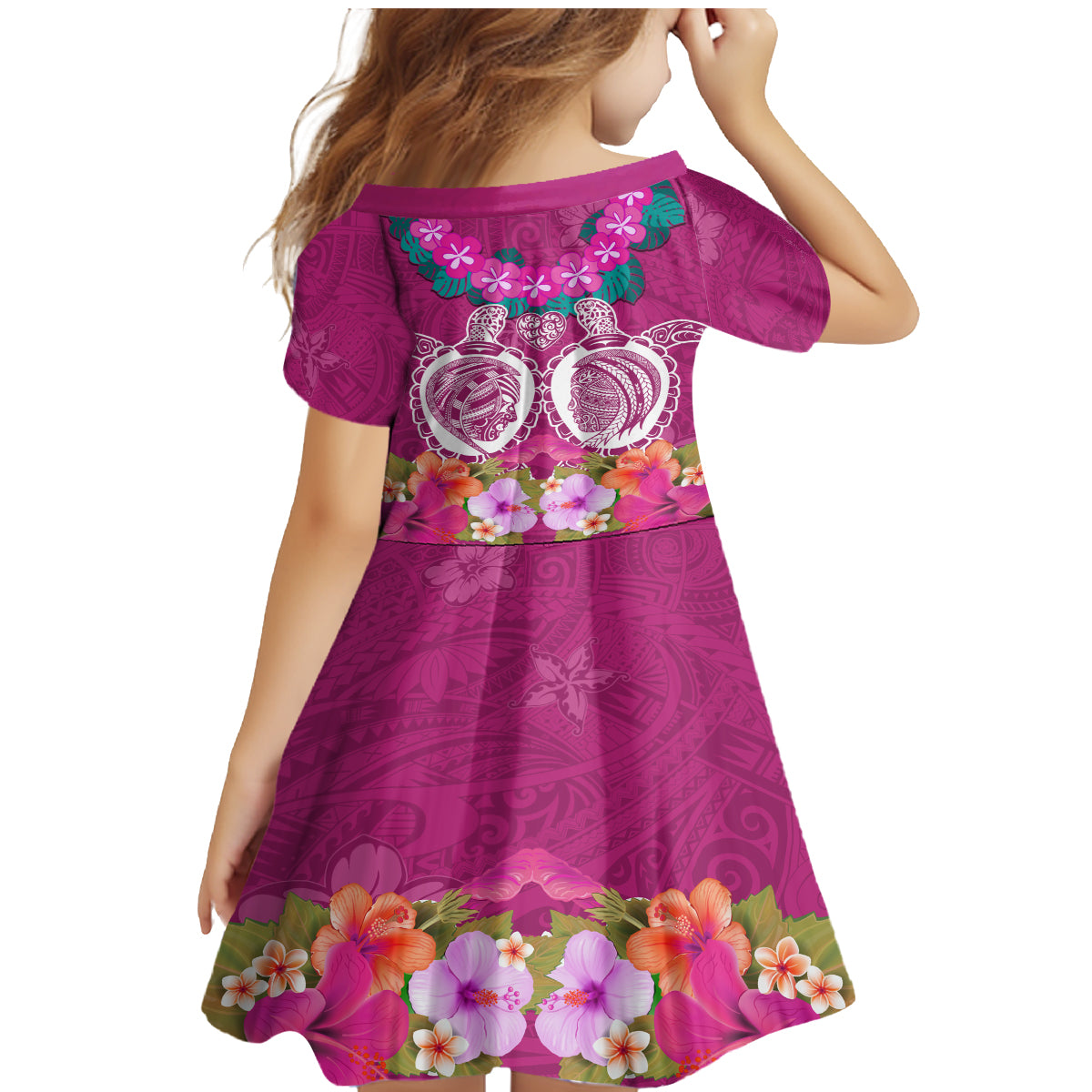 Polynesian Valentine Day Family Matching Mermaid Dress and Hawaiian Shirt Love Couple Turtle Maori Hibiscus Pink LT03 - Polynesian Pride