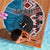 Personalised Aotearoa and Fiji Together Beach Blanket Melanesian Warrior and Koru - Taniko with Hibiscus Tapa Pattern
