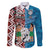 Personalised Aotearoa and Fiji Together Family Matching Off Shoulder Maxi Dress and Hawaiian Shirt Melanesian Warrior and Koru - Taniko with Hibiscus Tapa Pattern