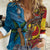 Personalised Australia and Fiji Together Women Casual Shirt Tribal Palm Tree with Tapa and Aboriginal Animals Half Style